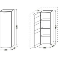 Шкаф-пенал Jacob Delafon Presquile 50x150 EB1115G-N21