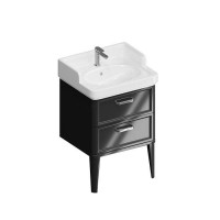 Тумба подвесная Kerama Marazzi Pompei 60 см 2 ящика черный глянцевый PO.N.60.2\BLK