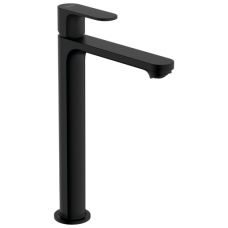 Смеситель для раковины Hansgrohe Rebris S 242 мм со сливным гарнитуром CoolStart черный матовый 72580670