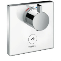 Термостат Hansgrohe ShowerSelect Glass HighFlow с выводом для ручного душа белый хром 15735400