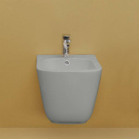 Биде подвесное Kerasan Tribeca 54х35 см с креплением WB9N Grigio matt 512559