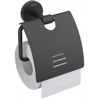 Бумагодержатель с крышкой Aquatek БЕТТА матовый черный AQ4609MB