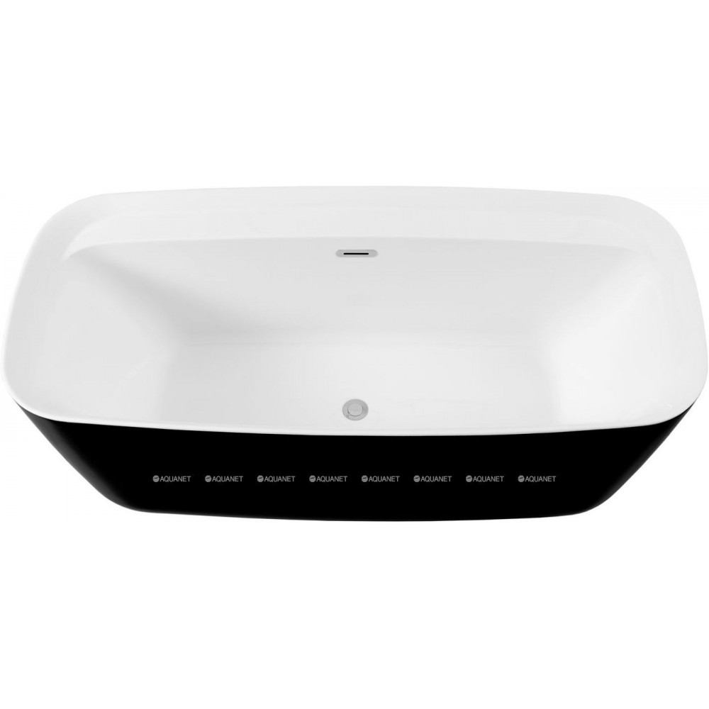Ванна акриловая Aquanet Family Fine 1700x780 мм со сливом-переливом белый матовый/черный матовый 95778-MW-MB