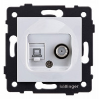 ТВ-розетка и SAT-розетка оконечная без рамки Kollinger  REA-014WH