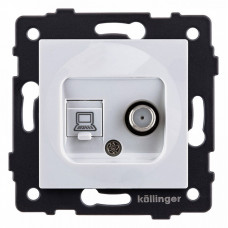 ТВ-розетка и SAT-розетка оконечная без рамки Kollinger  REA-014WH