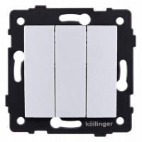 Выключатель трехклавишный без рамки Kollinger  REA-R-012WH