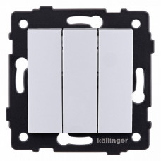 Выключатель трехклавишный без рамки Kollinger  REA-R-012WH