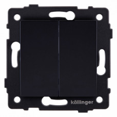 Выключатель проходной двухклавишный без рамки Kollinger REA-S-009BK Выключатель проходной двухклавишный без рамки Kollinger REA-S-009BK