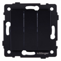 Выключатель трехклавишный без рамки Kollinger  REA-S-012BK