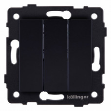 Выключатель трехклавишный без рамки Kollinger  REA-S-012BK