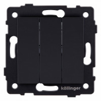 Выключатель трехклавишный без рамки Kollinger  REA-S-012BM