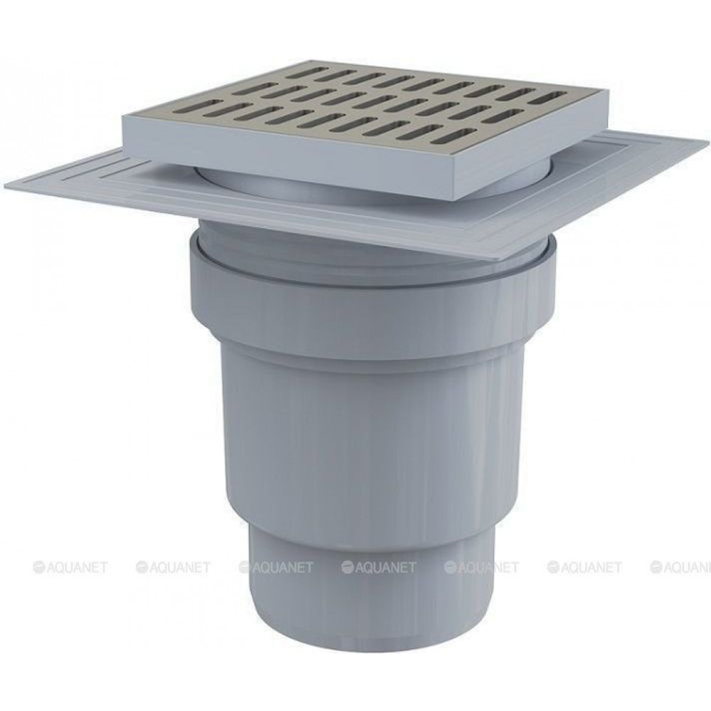 Трап сливной AlcaPlast 150x150/110 мм прямой выпуск решетка нерж. сталь APV13