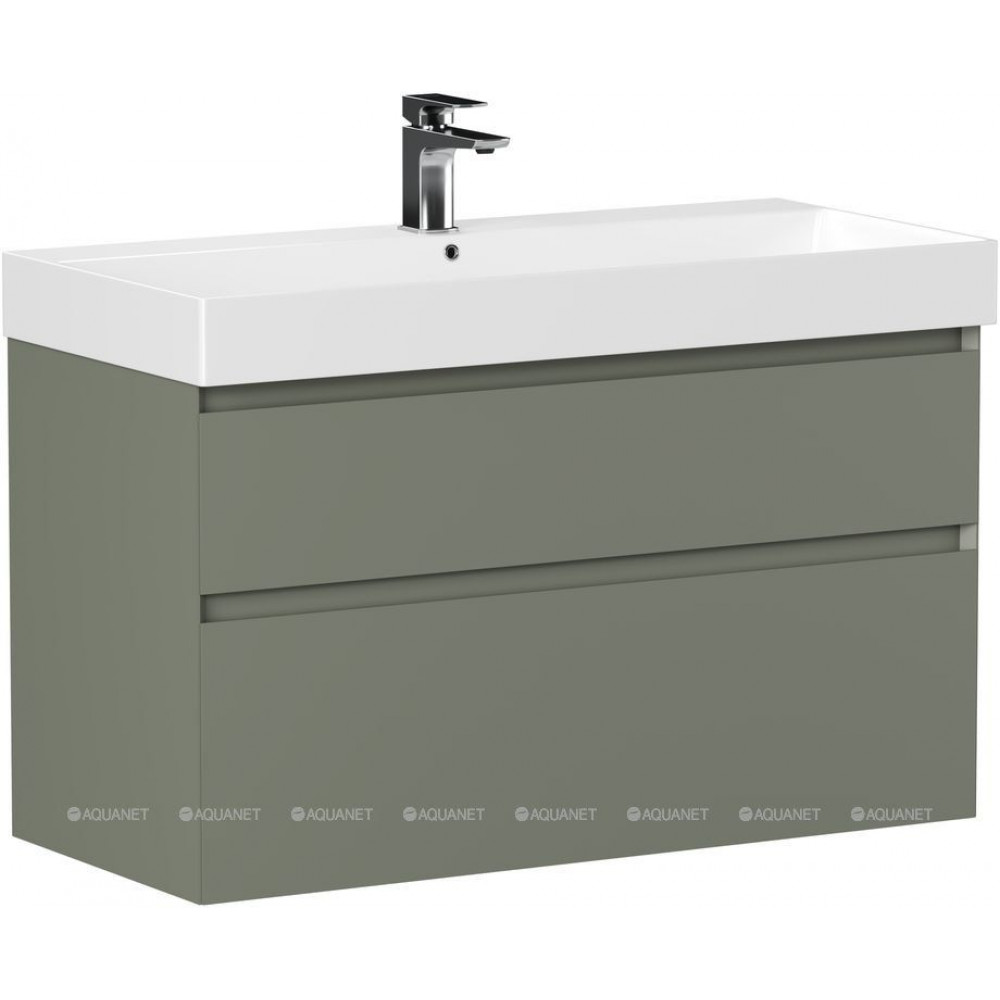 Тумба под раковину Allen Brau INFINITY 100 см 2 ящика олива матовый 1.210027.CGM