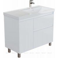 Тумба под раковину Aquanet Nova Lite 2.0 100 R напольная белый глянец 00346340