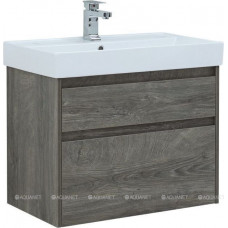 Тумба с раковиной Aquanet Nova Lite 75 2 ящика дуб рошелье 00245245