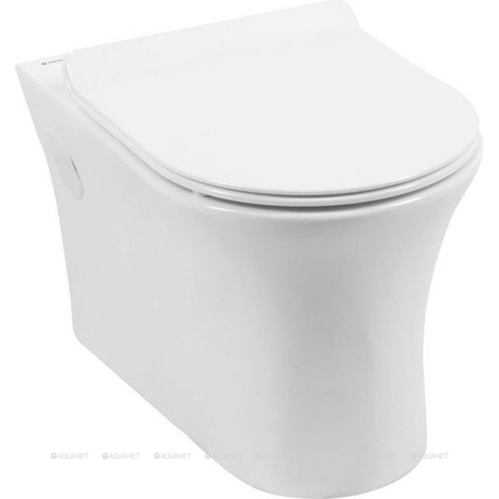 Унитаз подвесной Rimless Aquanet Roll-W с сиденьем Soft Close Slim 00210766