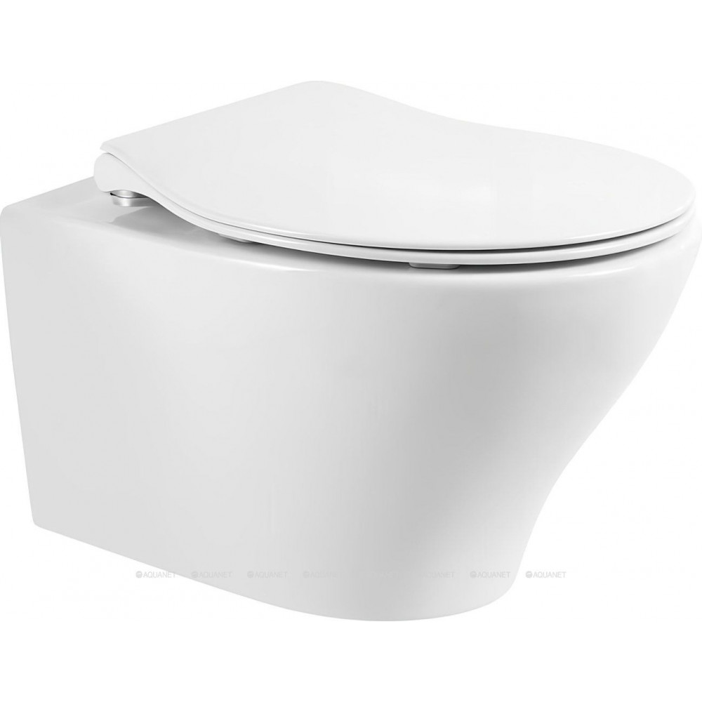 Унитаз подвесной безободковый BelBagno ACQUA с сиденьем BB340CHR/BB2020SC