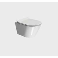 Унитаз подвесной GSI KUBE X 500x360 мм Genius Flush с крепежом белый глянцевый 9412FR511