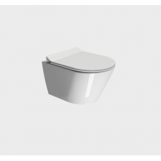 Унитаз подвесной GSI KUBE X 500x360 мм Genius Flush с крепежом белый глянцевый 9412FR511