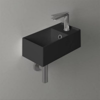 Раковина подвесная Simas Agile 40х20 см 1 отверстие правая черный матовый AG20 nero matt