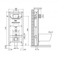 Инсталляция для унитаза OLI 120 ECO Sanitarblock пневматическая 879235/879593