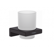 Стакан с держателем Hansgrohe AddStoris 81x91x94 мм черный матовый 41749670