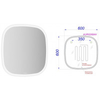 Зеркало AQUATON Aura_A подсветка сенсор антизапотевание 600х600х30 мм AUR0206AH