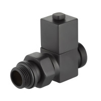 Набор дизайн-вентилей Royal Thermo CUBE прямой 1/2 черный RTE 50.030 BL