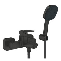 Смеситель для ванны GROHE Cubeo с душевым гарнитуром Tempesta Cube 110 матовый черный 1018142430