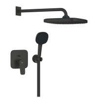Душевой набор GROHE CUBEO с верхним душем Tempesta 250 и гарнитуром Tempesta Cube 110 3 режима матовый черный 1053362430