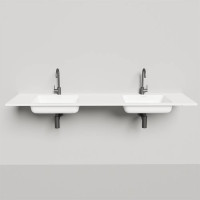 Раковина Salini Onda 180x50 см 1 отв. с переливом S-Stone белый матовый 1402202M