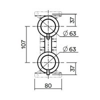 Встраиваемая часть смесителя QuadroDesign Source на 2 потребителя brushed stainless steel IN047AS