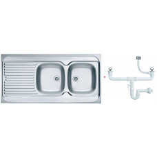 Мойка кухонная Alveus Classic 100 1200х600х160 мм накладная правая 2 чаши 1009085