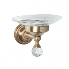Мыльница подвесная TW Crystal 106 стеклянная бронза с кристаллом Swarovski TWCR106br-sw