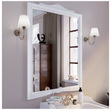 Зеркало подвесное Tiffany World Veronica Nuovo 83х110 см в деревянной раме белый VER1183-B