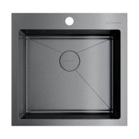 Кухонная мойка Omoikiri Akisame 51-GM 51x51 см вороненая сталь 4973440