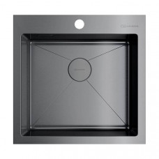 Кухонная мойка Omoikiri Akisame 51-GM 51x51 см вороненая сталь 4973440