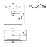 Раковина мебельная Creavit IDEAL 80 80x45 см белая без перелива ID080-00CB00E-0000
