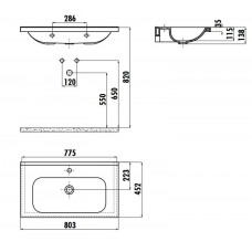 Раковина мебельная Creavit IDEAL 80 80x45 см белая без перелива ID080-00CB00E-0000