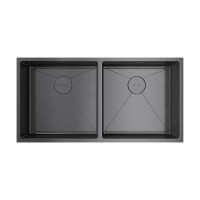 Кухонная мойка Omoikiri Taki 86-2-U/IF Side-GM 86.5x44 см вороненая сталь 4993793