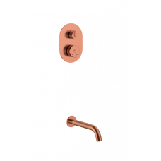 Смеситель для ванны Boheme Tech встраиваемый нажимной на 2 потребителя copper brushed 154-CB Смеситель для ванны Boheme Tech встраиваемый нажимной на 2 потребителя copper brushed 154-CB