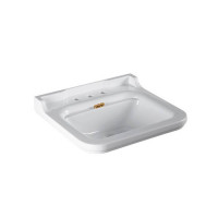 Раковина Kerasan Waldorf 60х55 см 3 отверстия керамическая белый/золото 4140K1/811391oro