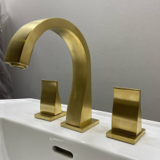 Смеситель для раковины THG Pure на 3 отверстия с донным клапаном Matt gold G04-F07-151 Смеситель для раковины THG Pure на 3 отверстия с донным клапаном Matt gold G04-F07-151