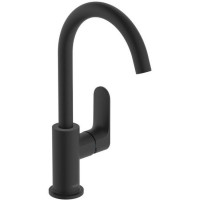 Смеситель для раковины Hansgrohe Rebris S 210 с поворотным изливом и сливным гарнитуром матовый черный 72536670
