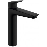 Смеситель для раковины Hansgrohe Logis 190 со сливным гарнитуром черный матовый 71090670