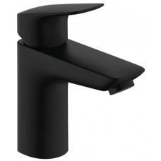 Смеситель для раковины Hansgrohe Logis 100 со сливным гарнитуром черный матовый 71100670 Смеситель для раковины Hansgrohe Logis 100 со сливным гарнитуром черный матовый 71100670
