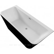 Ванна акриловая Aquanet Family Perfect 1700x750 мм со сливом-переливом белый матовый/черный матовый 13775-MW-MB