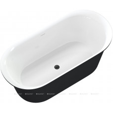 Ванна акриловая Aquanet Family Smart 1700x780 мм со сливом-переливом белый глянец/черный матовый 88778-GW-MB