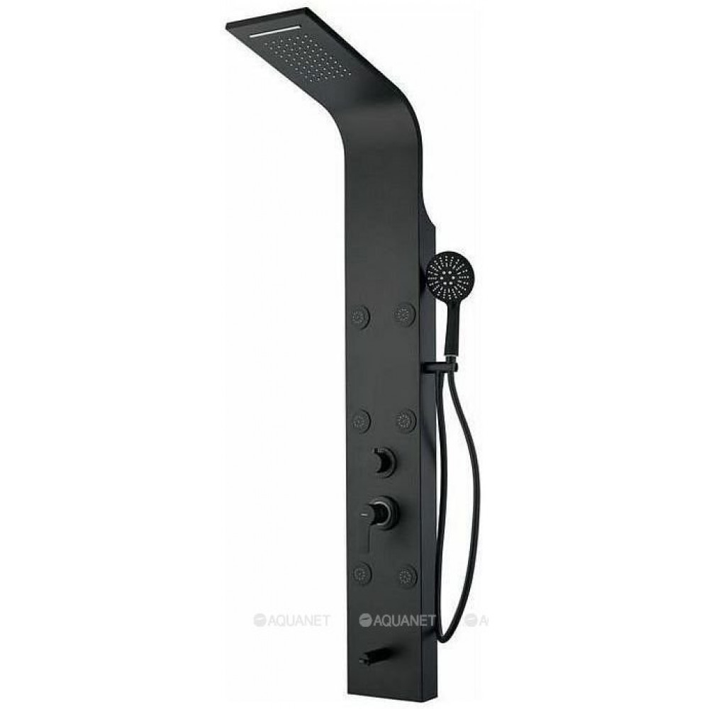 Душевая панель Aquanet Galaxy Black с изливом и верхним душем AP40-05