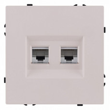 Розетка двойная Ethernet RJ-45 и со шторками, без рамки Kollinger Eclipse EC-018CM